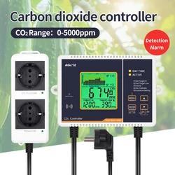 Carbon Dioxide Controller CO2 IAQ Monitor for Greenhouse Planting Factory Relay Function Dioxide Controller and Pressure Reducer