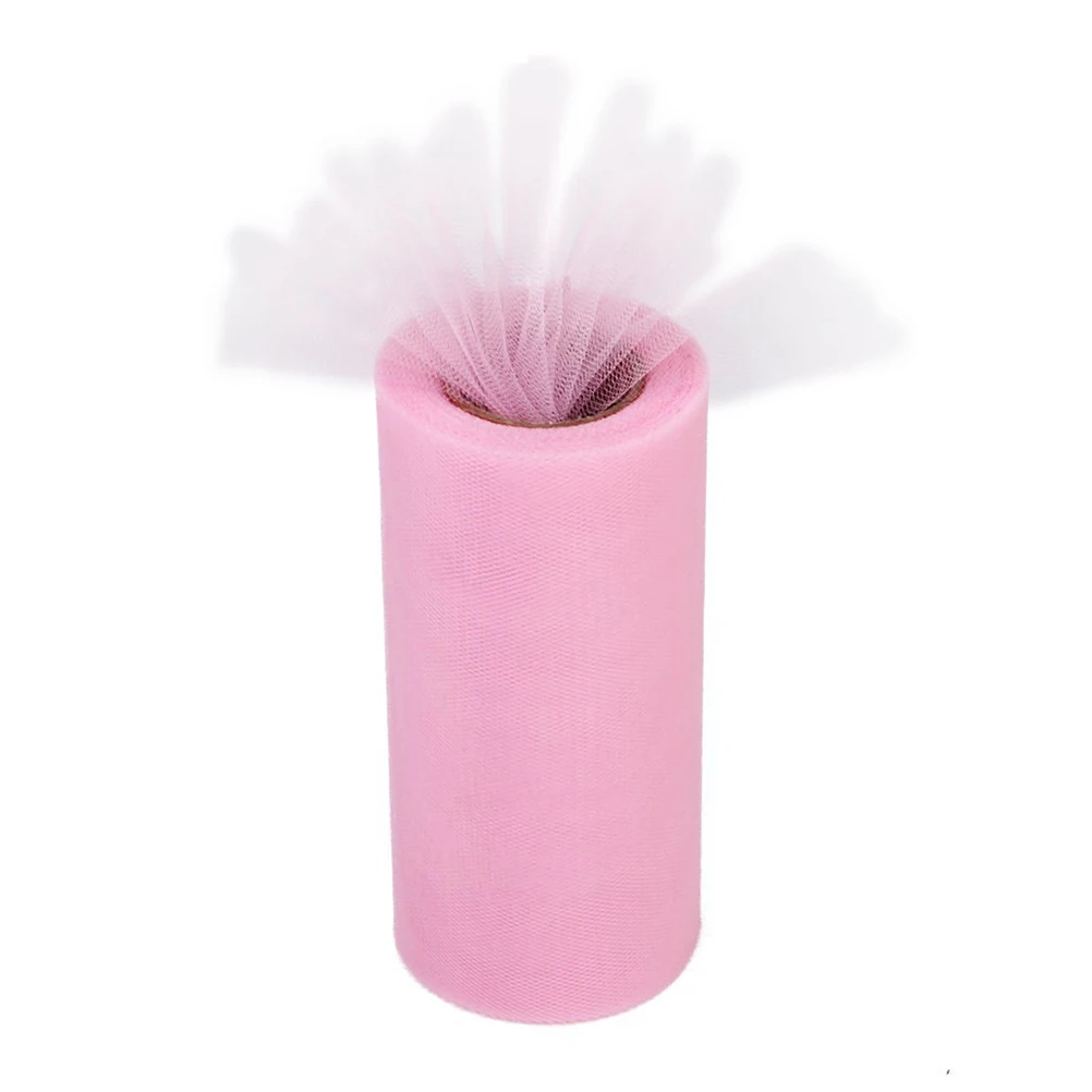 22 متر 15 سنتيمتر الوردي تول لفة نسيج البوليستر Diy بها بنفسك الزفاف الديكور غرفة الحفلات ترتيب الأزهار توتو الحرفية تول الديكور #2