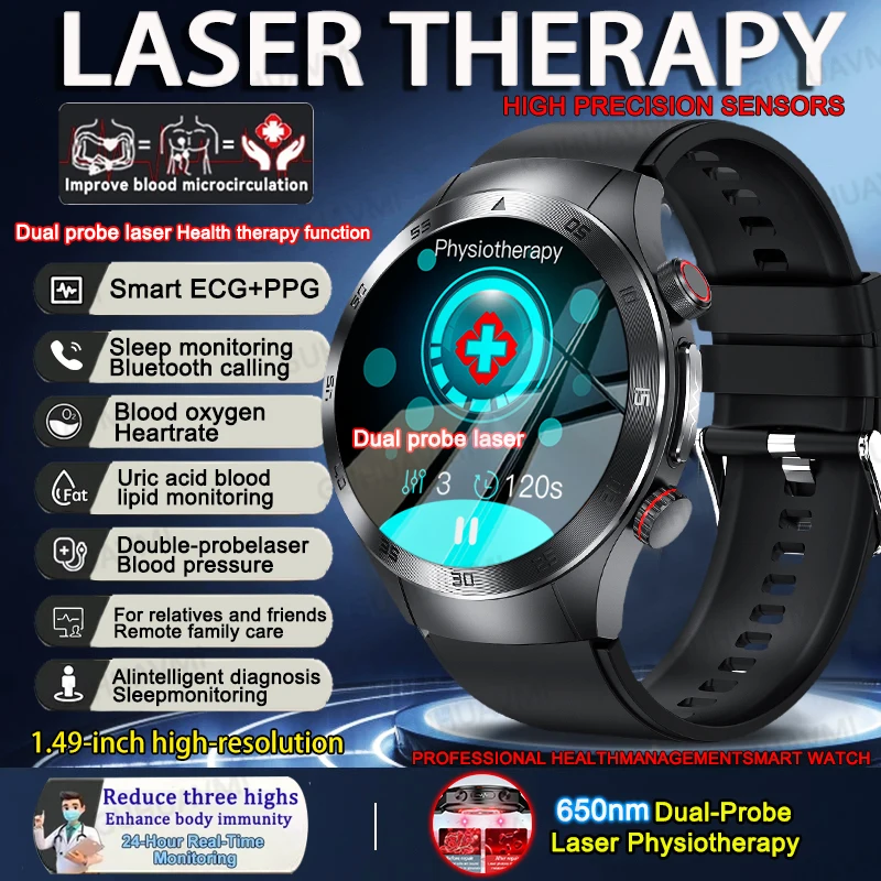 

Новый трекер здоровья, лазерная терапия, ЭКГ + PPG, здоровые умные часы, кровяное давление, липид в крови, мочевая кислота, BT Call, умные часы Foramusng