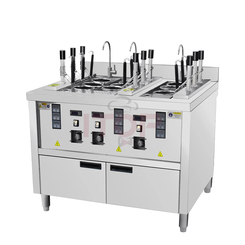 

Large Noodle Boiling 9 Heads Restaurant Kitchen Commercial Noodle Boiler Automatic Lifting Electric Pasta Cooker Instant Automat