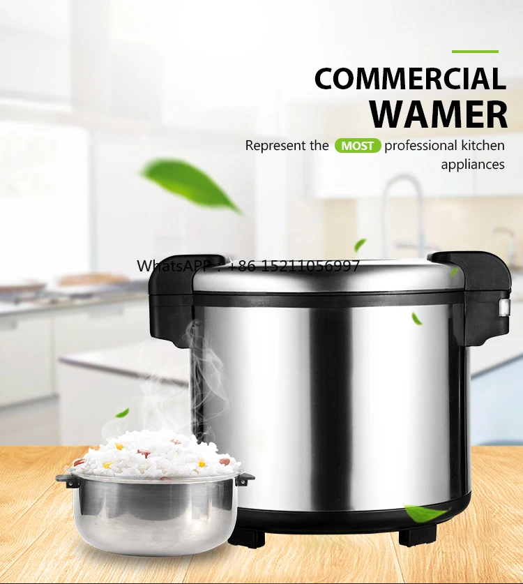 Large Capacity Serving 80-90 People stainless body non stick pot Food Warmer Commercial Rice Warmer