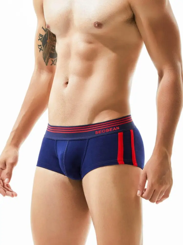 SEOBEAN Heren Ademend Katoen Boxershorts U-Convex Zakje Lage Taille Comfortabel Stretch Zacht Ondergoed voor Dagelijks Casual - afbeelding 2
