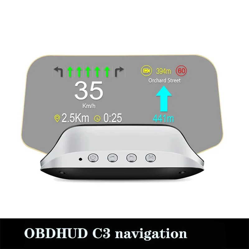 

C3 Obd2 Head Up Display Electronic Speedometer Glass Projection on-board Computer Digital Speedometer Hud Obd2 C3 Plus GPS Navi