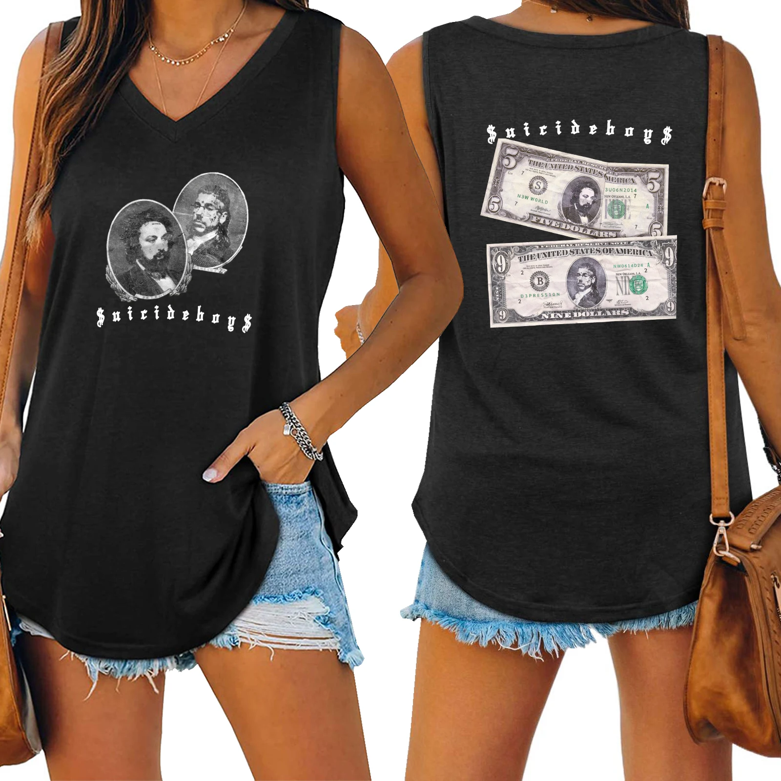 $uicideboy$ New World Depression 2024 Shirt Women Tank Top V-neck Sleeveless T-shirt Fans Gift Tops