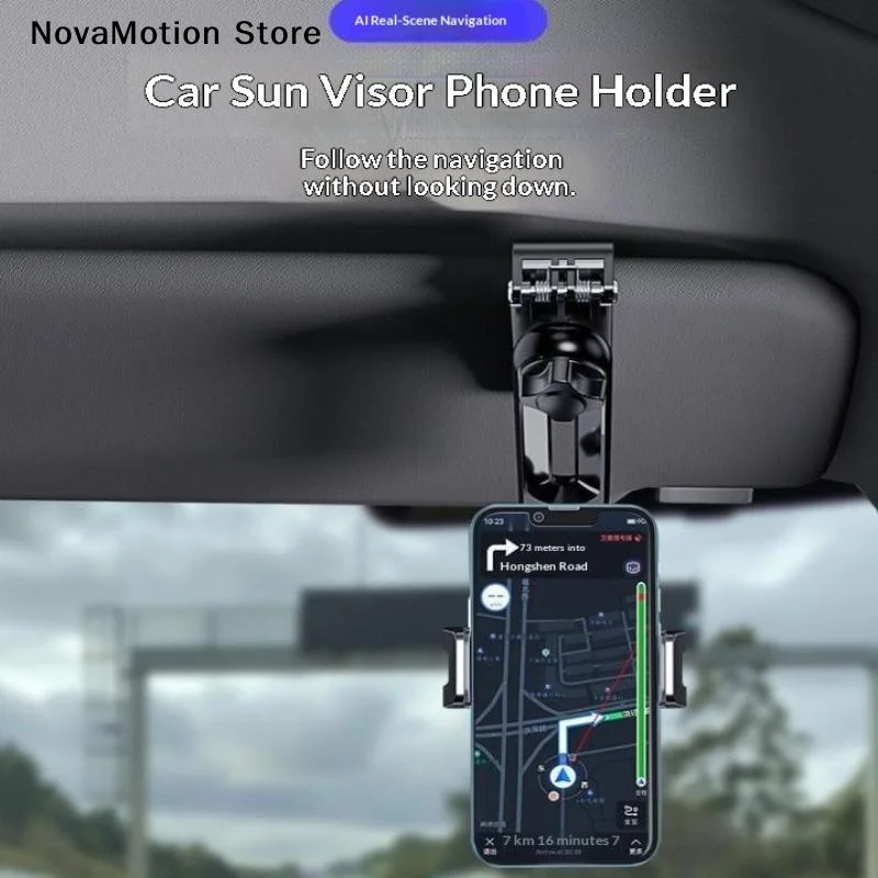 [NM]1Pcs Freely Adjustable Car Holder Supplies Car Sun Visor Phone Holder Direct View Car Universal Holder[NM]