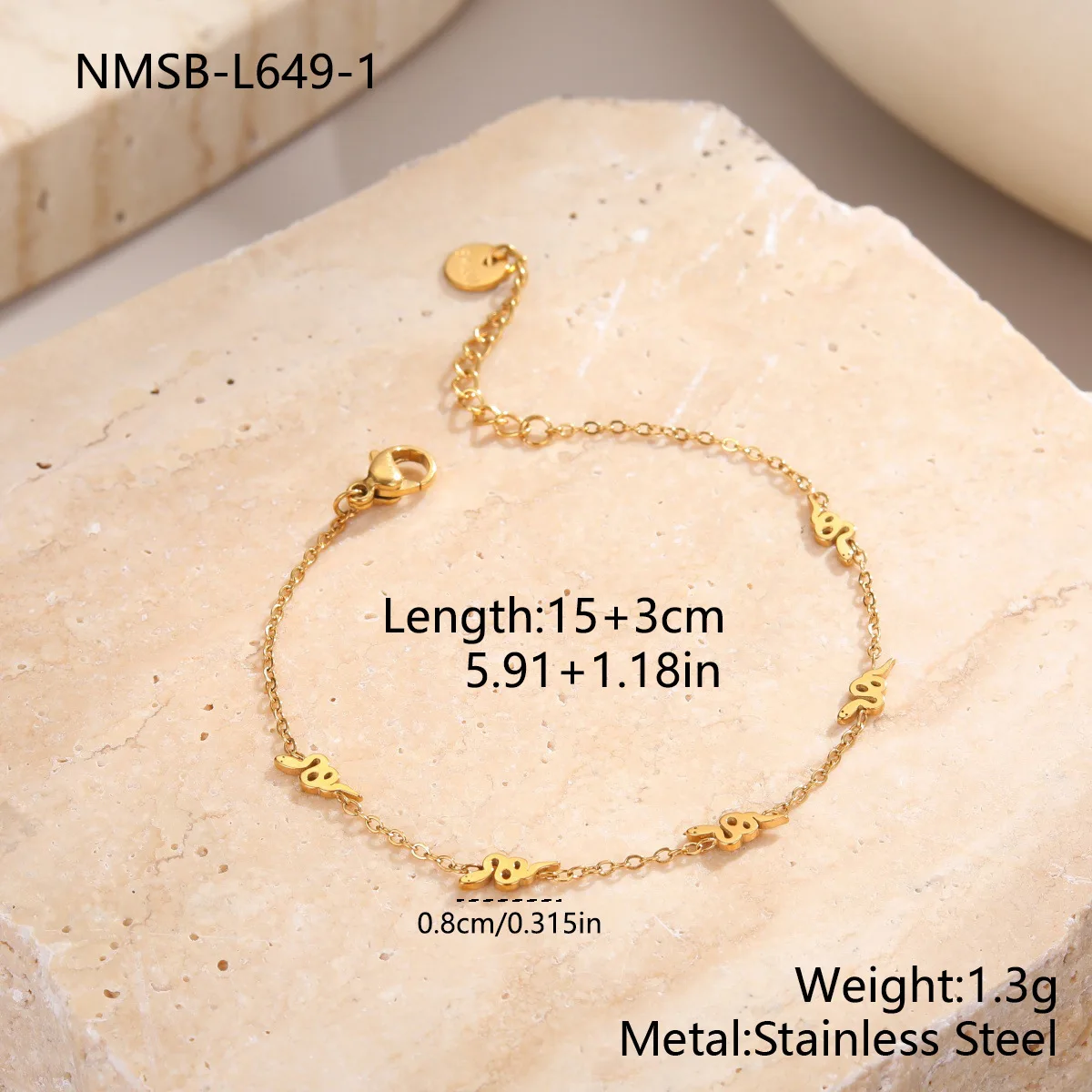 Stainless steel star and moon heart-shaped four-leaf clover mini layered bracelet for women simple jewelry accessory