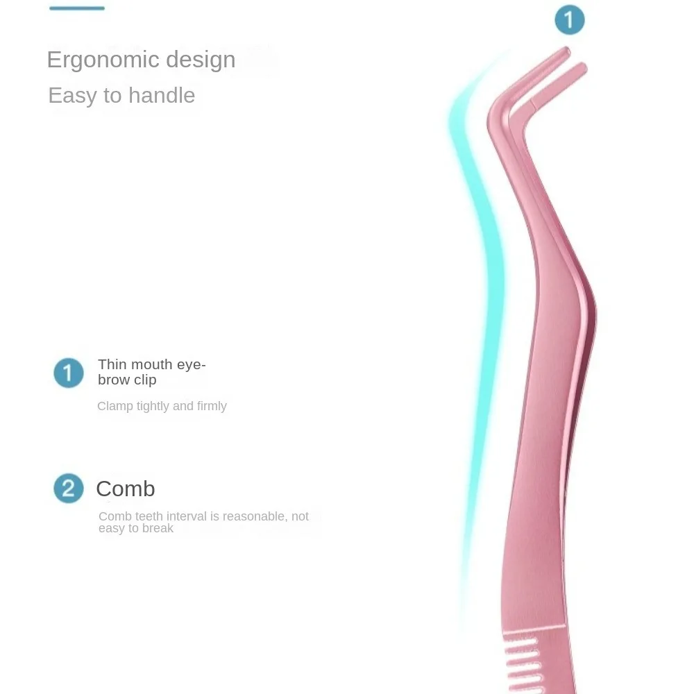 Pince à épiler professionnelle en acier inoxydable pour auto-greffage, peigne à cils, bigoudi de cils bricolage, pince à épiler