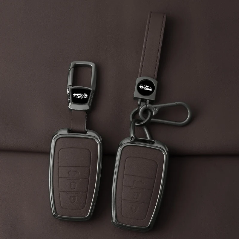 سبائك الزنك الجلود حافظة مفاتيح السيارة لتويوتا CHR كامري كورولا RAV4 هايلاندر C-HR بريوس لاند كروزر برادو المفاتيح الملحقات #2