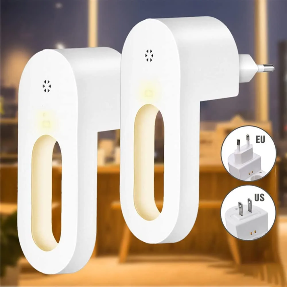 

EU/US Plug Wall Night Light Socket With Twilight Sensor 1 Pcs Warm White Lamp Energy Saving For Kids Room, Bedroom, Stai