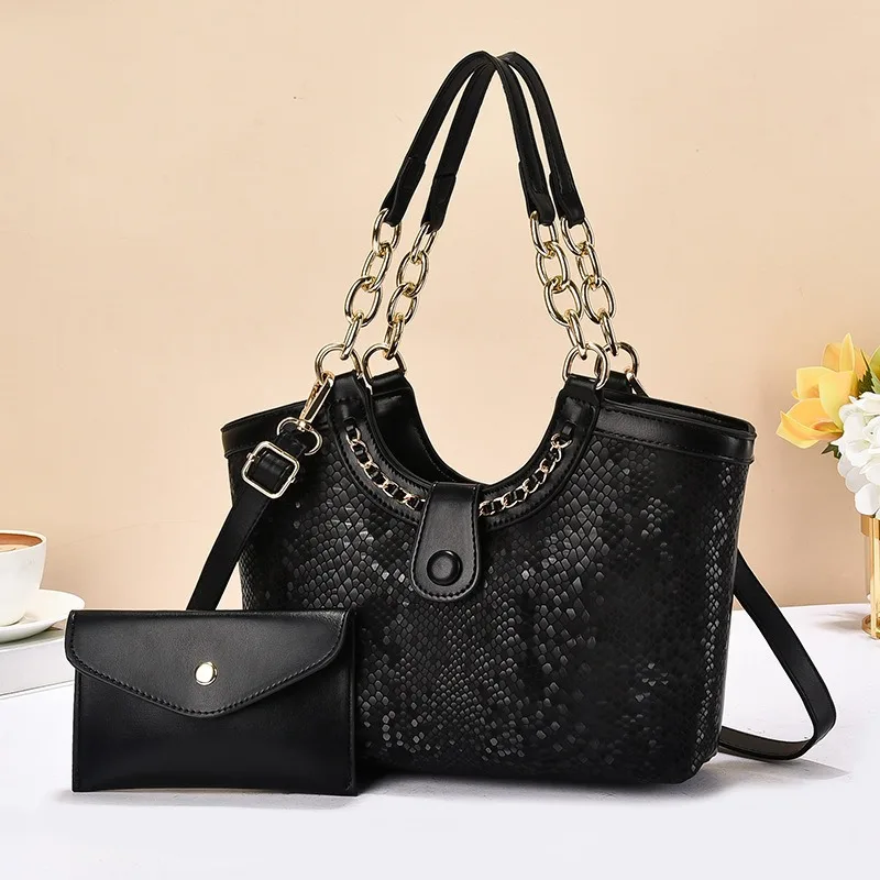 High Quality Fashion New Handbag Women's Bag Two-piece Set Women's Shoulder Bag Versatile Composite Bag High Appearance Level