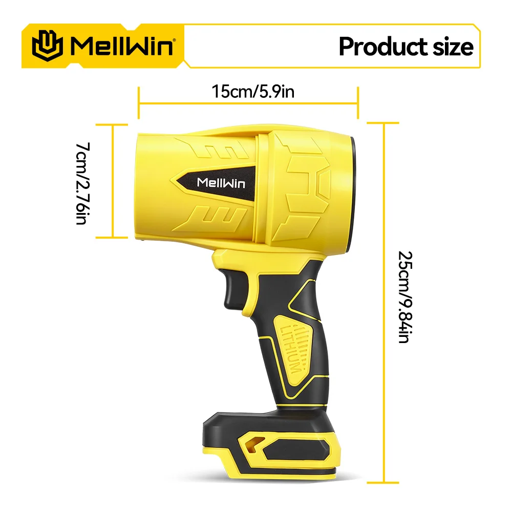 MELLWIN 300000 U/min bürstenlose elektrische Turbo-Lüftergebläse Jet Violent Hand-Laubbläser Staubblasen für Makita 18 V Batteriestifte – Detail 6
