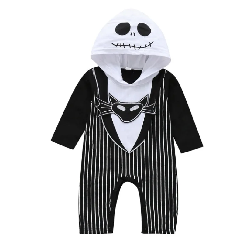 

Halloween Baby Boy Clothes Romper Long Sleeve Bodysuit Skeleton Print Infant Rompers Hooded Skull Jumpsuit Children's Gifts