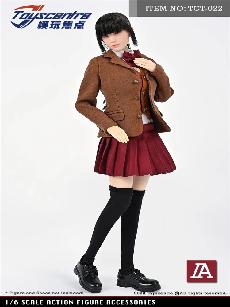 Toys Sentre TCT-022 1/6 Female JK Uniform Suit Jacket Shirt Pleated Skirt Clothes Set Model Fit 12'' Action Figure In Stock