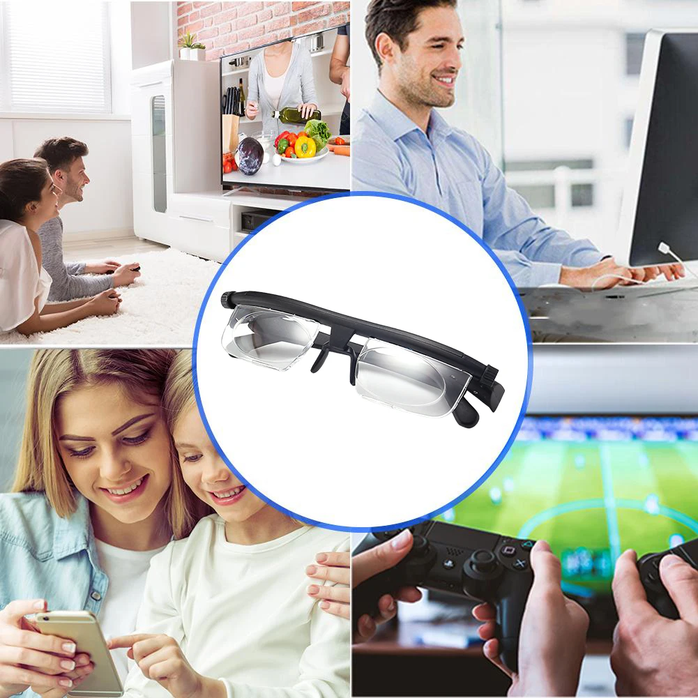 

-6D To +3D Adjustable Degree Reading Glasses Variable Focus Distance Myopia Presbyopia Eyeglasses Vision Zoom Reading Glasses