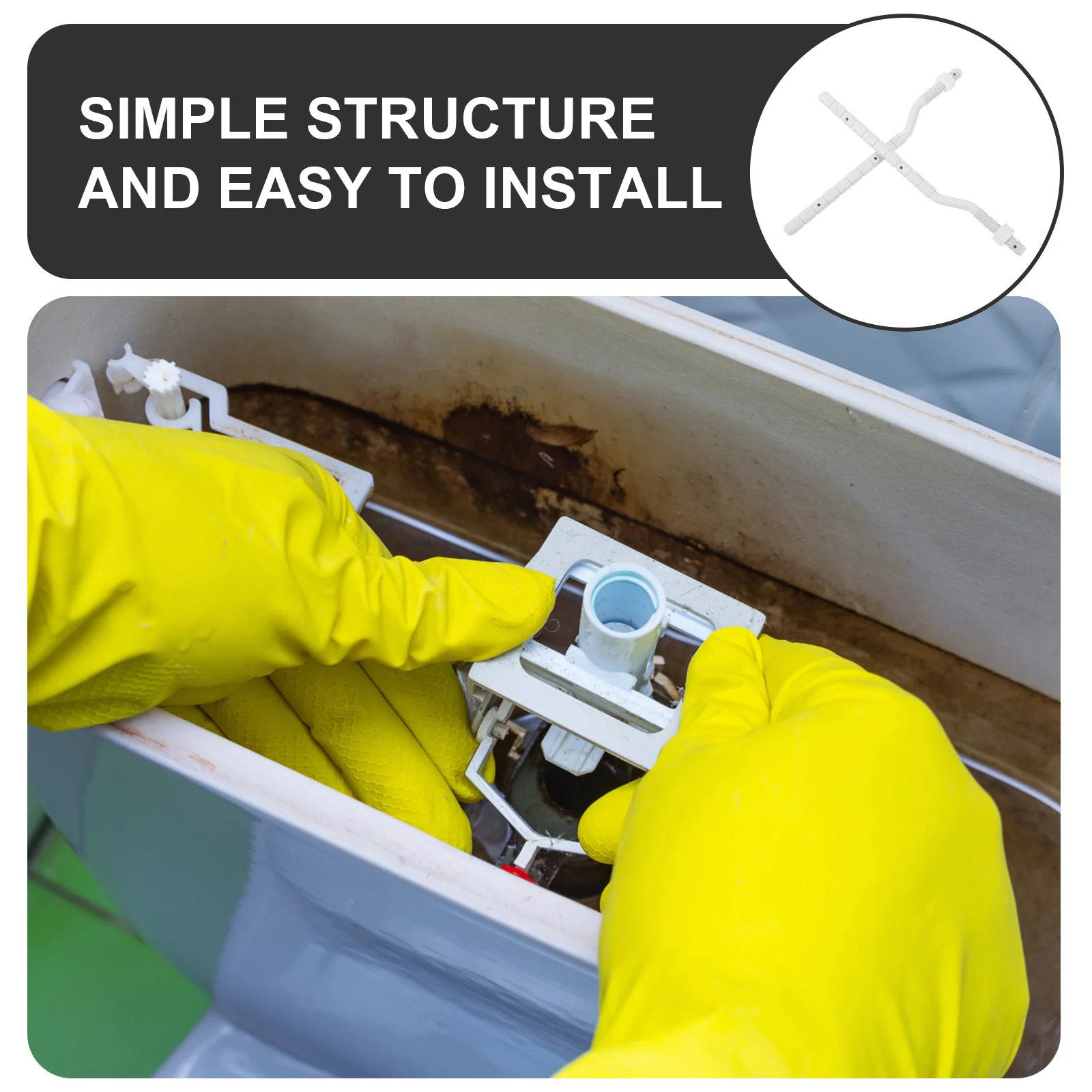 

1Pair Toilet Button Rods Replacement Durable Material Adjustable Length Flush Parts Toilet Tank Screw Button Rods