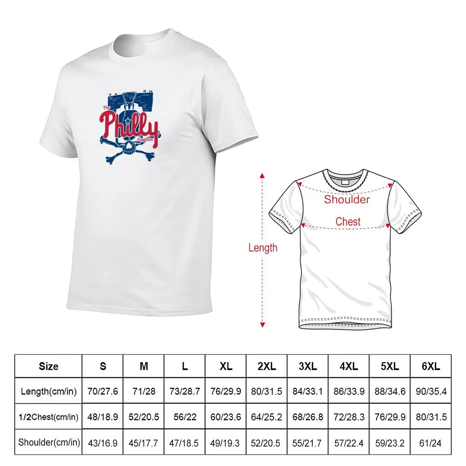 New The Philly Captain (Slugger Logo) T-Shirt t shirt man anime quick drying shirt summer tops Men's cotton t-shirt