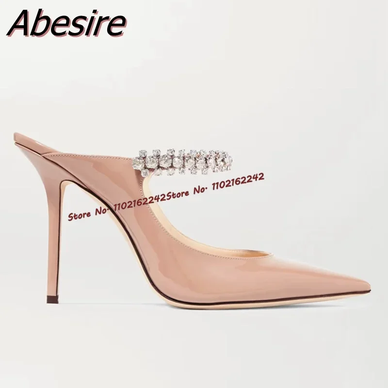 Escarpins pointus en cuir biscuits pour banquet, chaussures de piste Catwalk, tout match, document solide, Stiletto, pantoufles à la mode, été, nouveau, 8.5cm