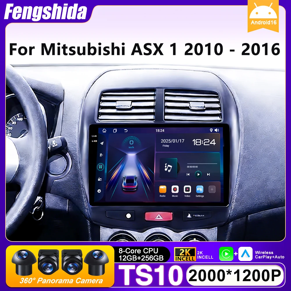 

Автомагнитола Android 16 для Mitsubishi ASX 1 2010-2016 с GPS-навигацией, Android Auto, Carplay, Wi-Fi, 4G, Bluetooth, без 2DIN