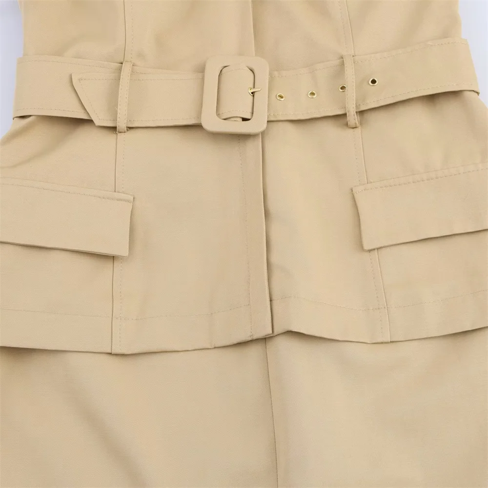 Cintura da donna Design incrociato Abito midi Tasca con cerniera Decorazione Primavera/Estate Nuovo abbigliamento da donna