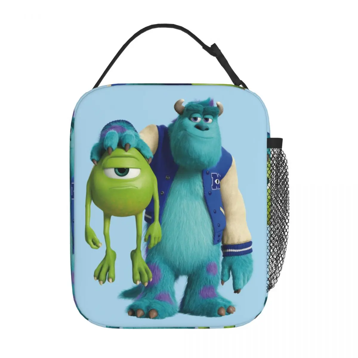 Monstros Inc. Sulley Segurando Mike Lunch Bags, Recipiente de almoço refrigerador, Lancheira de alta capacidade, Sacos De Armazenamento De Alimentos Tote