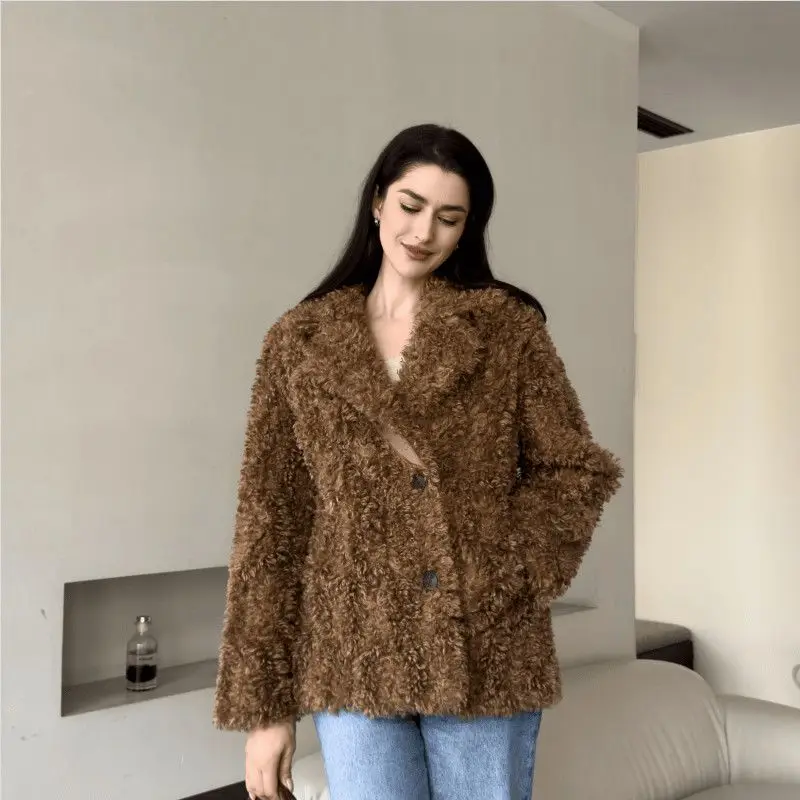 فرو صناعي لمعاطف المعاطف النسائية جودة متوسطة الطول حفل الشباب الكورية نمط وشاحات الورك سترة Abrigos الراقية صدرية OL