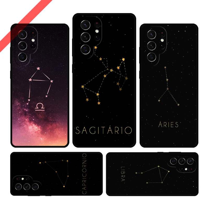 Aries Leo Libra Pisces Virgo Capricorn Aquarius Phone Case For Samsung S20 FE S21 S10 S23 Plus S24 S22 Ultra Note20 S9 S8 Cover