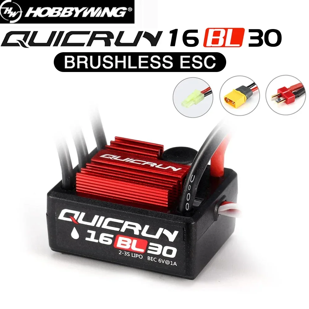 Hobbywing-QuicRun WP 16BL30 30A XT/T/Tamiya, ESC impermeable sin escobillas para 1/8 1/10 RC, coche, avión, barco, Dron, modelo de Juguetes