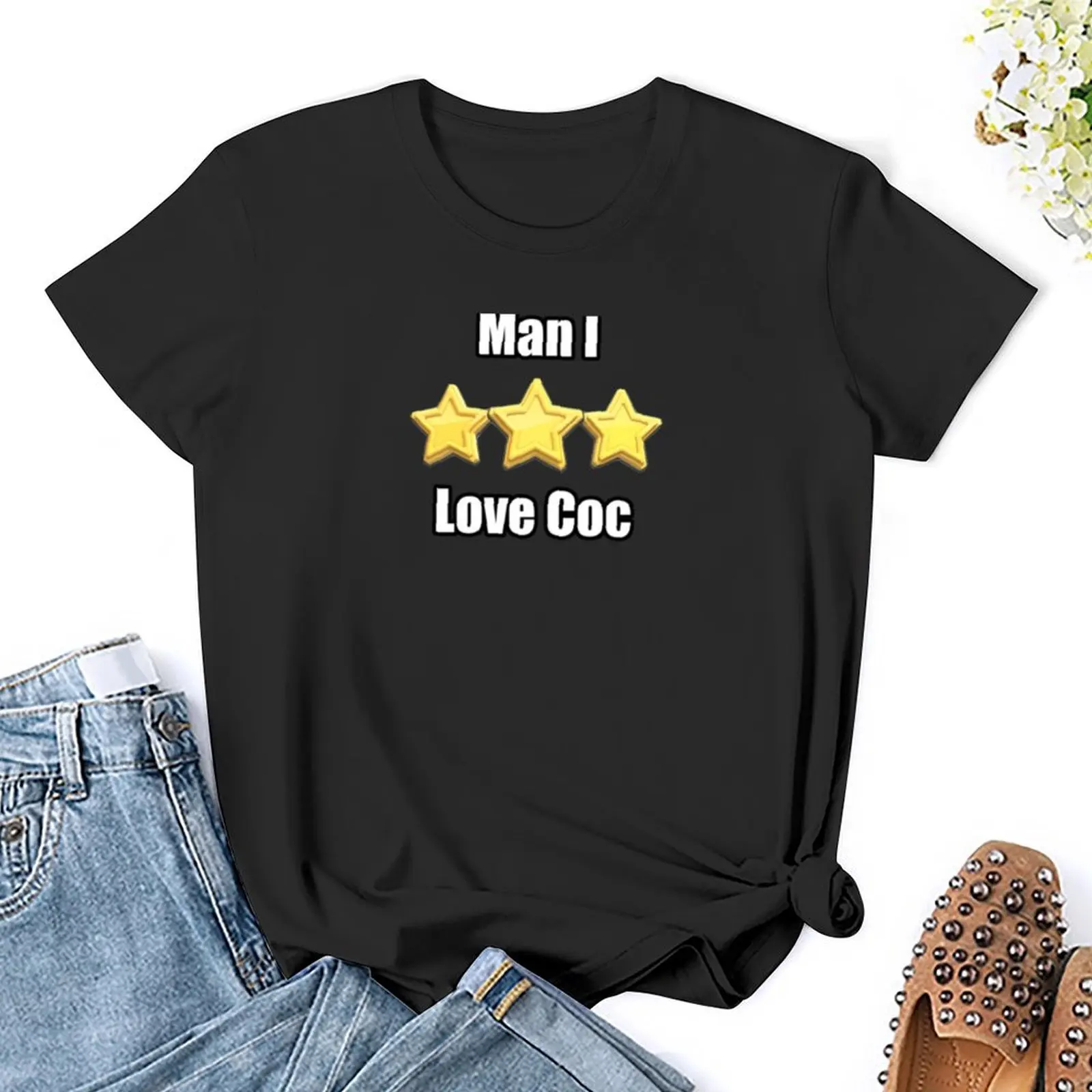 I love coc T-Shirt cute clothes korean fashion summer clothes for Women