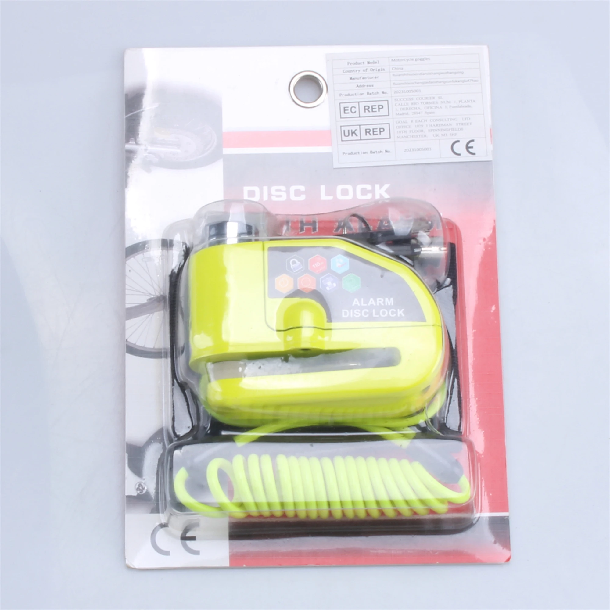Motorcycle Bicycle Lock Alarm Safety Protection Padlock Disc Aluminum Alloy Anti-Theft Reminder Rope Lock Bag Motorcycle Accesso - view 3