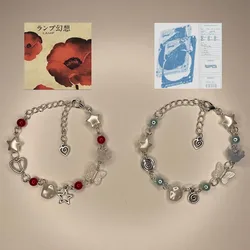 Wave to Earth&Genso beaded charm bracelet, aesthetic bracelet Y2k handmade
