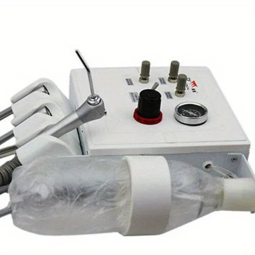 Portable Dental Air Compressor Unit with 4 Hole Triplex Syringe Oil Free 75-8kg Pressure for Dental Clinic Practice