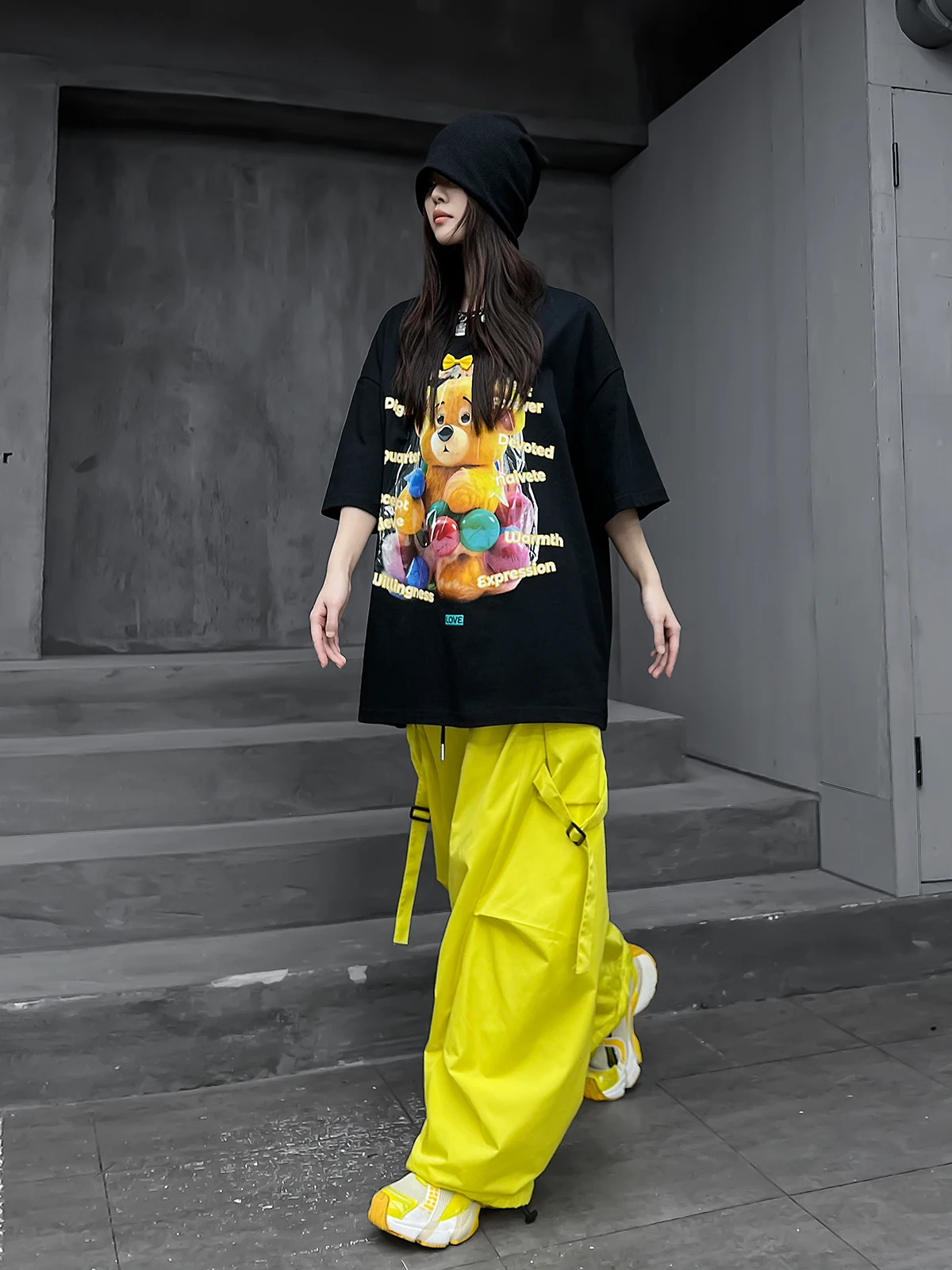 

M-Home Trendy Women's Faion Set Summer Street Sle ort Sve Wide Leg Pants Workwear Two-Piece Suit Cool And Dync