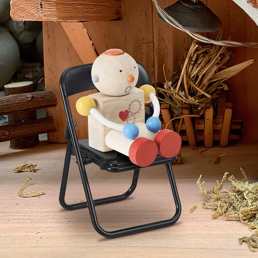 

Набор из 5 миниатюрных складных стульчиков-подставок для телефона, легкие декоративные стульчики для рабочего стола, микроландшафтный декор, креативный аксессуар