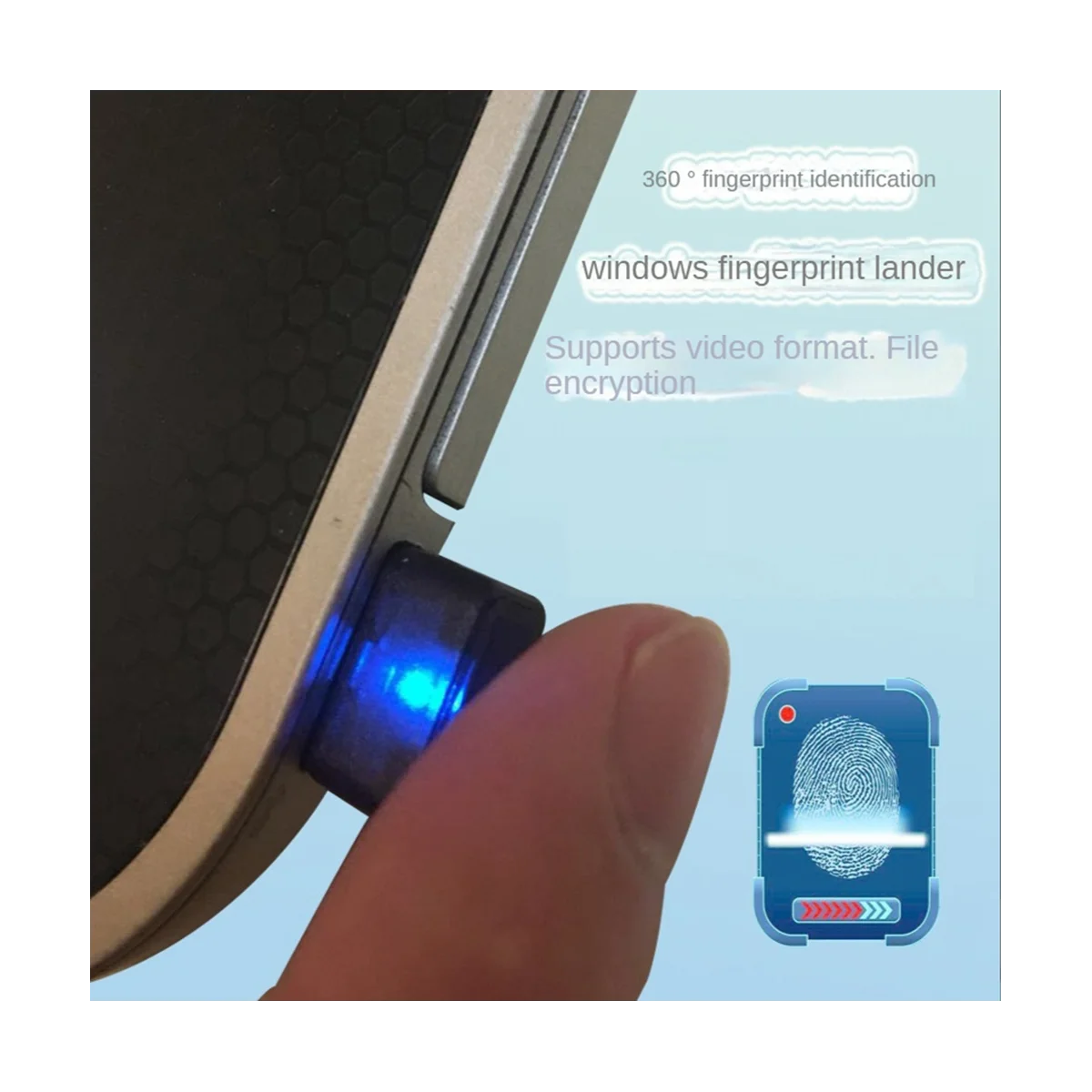 Mini USB Fingerprint Reader Module Device Recognition for Windows 10/11 Hello Biometric Security Key