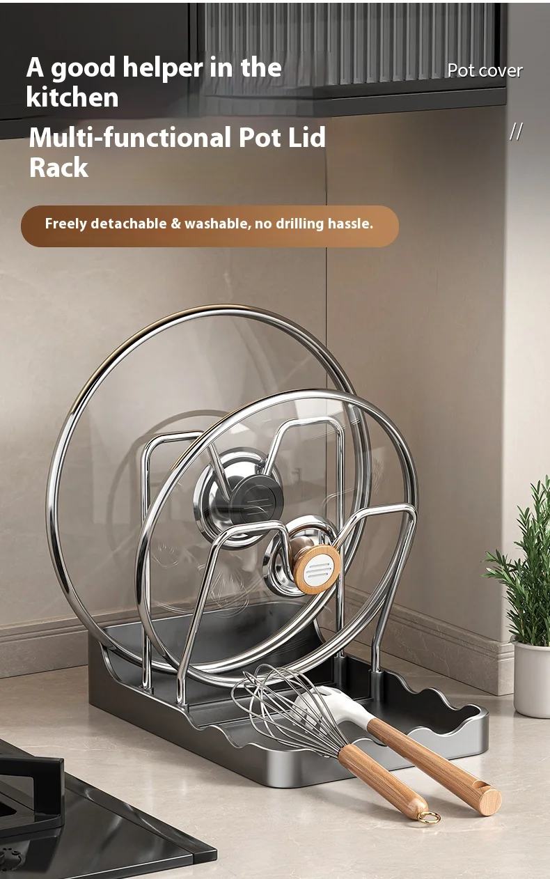 

Pot Lid Vegetable Board Placement Countertop Cutting Board Spatula Rack Cutting Board Rack