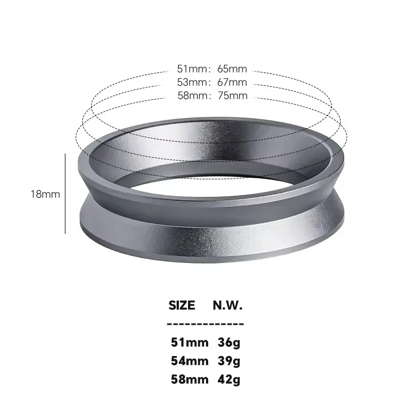 51mm/53mm/58mm Minimalist Eco-Friendly Powerful Magnetic Beads Firmly Attached Lightweight Aluminum Alloy Coffee Dosing