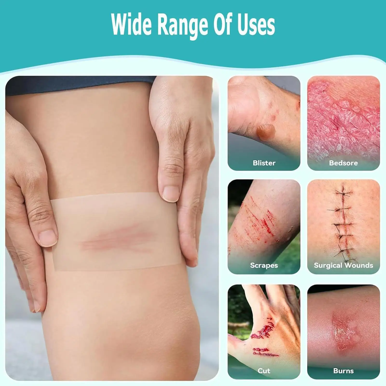 Hydrocolloid Roll Waterproof Pimple Patches Absorbent Flexible Tape Adhesive Dressing for Blister Burn Pimple Skin Heel Daily