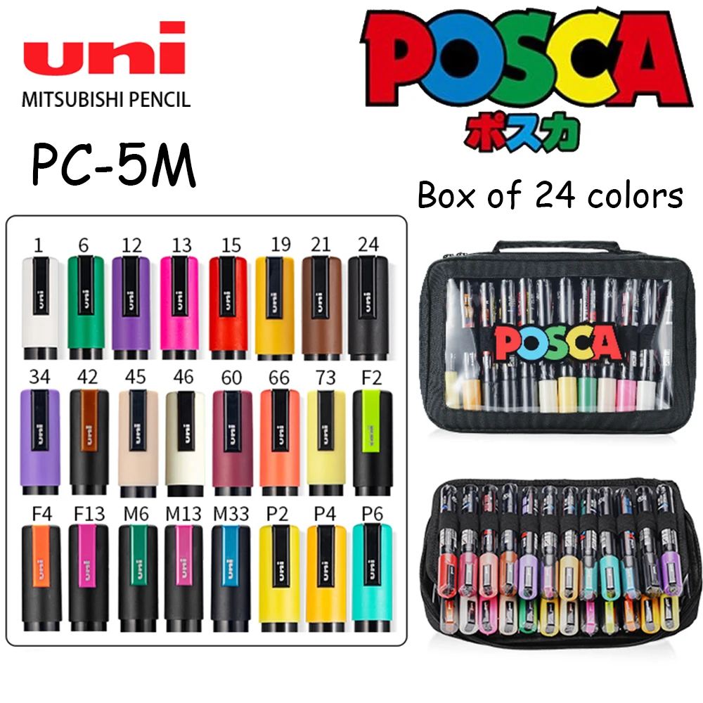 

Новый 24-цветный японский маркер UNI Posca PC-5M, полноцветные маркеры, художественные принадлежности, канцелярские принадлежности, живопись, граффити, чехол для телефона, бумага для шин