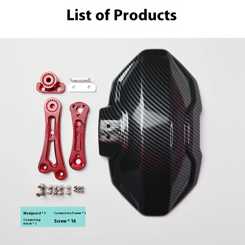 Universal Carbon Fiber Patterned Motorcycle and Electric Vehicle Modified Mudguard Suitable for NIU Smart N1s ,easy To Install image 5