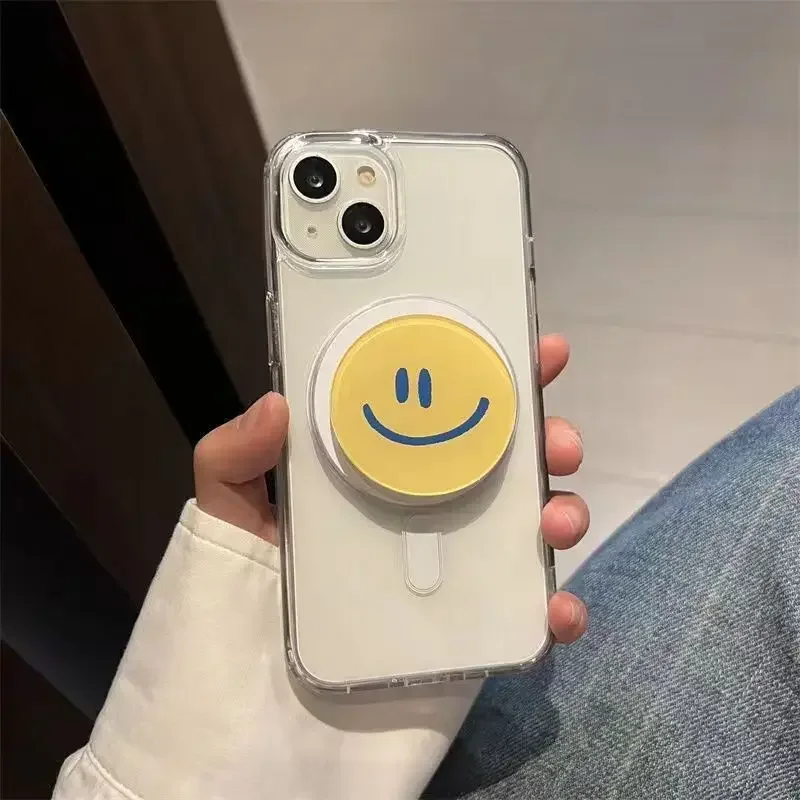 Niedlicher Smiley-Gesicht Magnetischer Handyhalter, Faltbarer Desktop-Handyständer für Magsafe, Universell für iPhone 16 – Detail 2