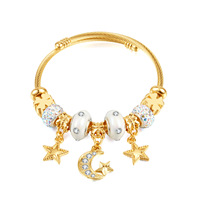 DIY Star Moon bracelets woman stainless steel jewellery accessory