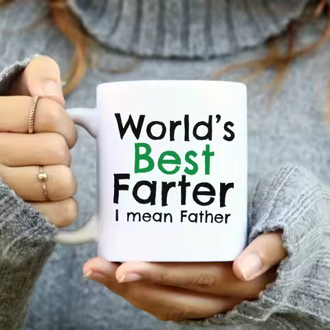 World's Best Farter (I Mean Father) 11oz Ceramic Coffee Mug | Funny Gift for Dad