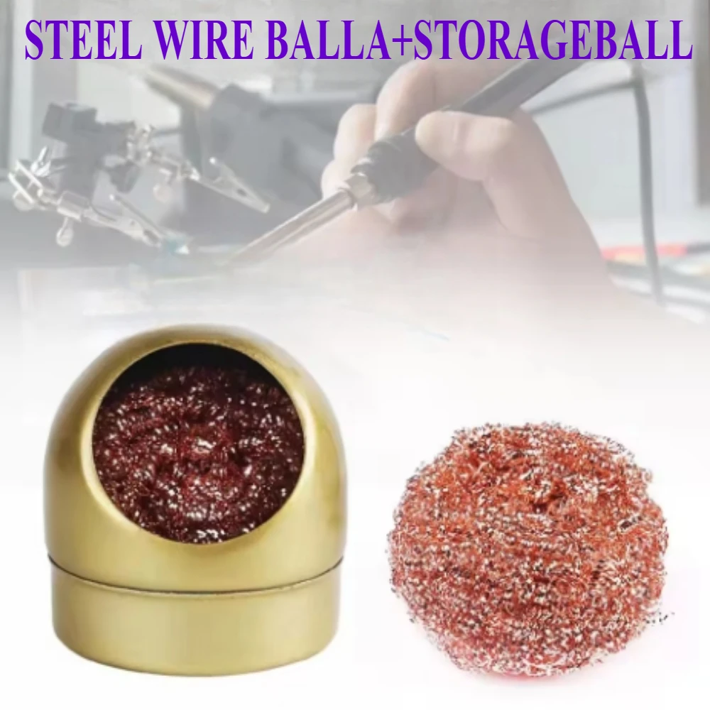 

Soldering Iron Tips Cleaner Wire Brush with Stand Holder Set Repair Tool Welding Soldering Solder Iron Cleaning by