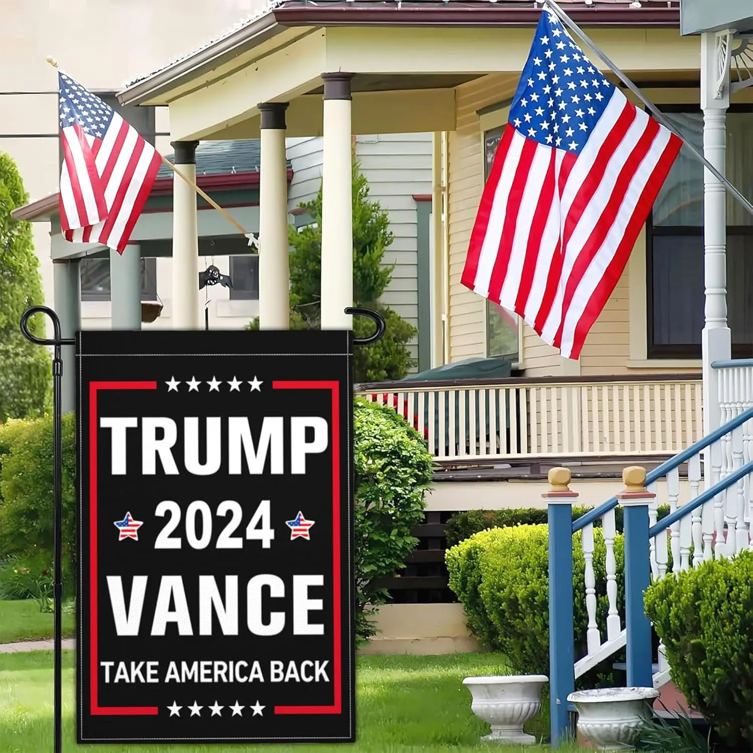 NASIAN Trump Vance 2024 Garden Flag Small Trump 2024 Yard Signs Garden Flag Take America Back Garden Flag 12x18 Double Sided Out