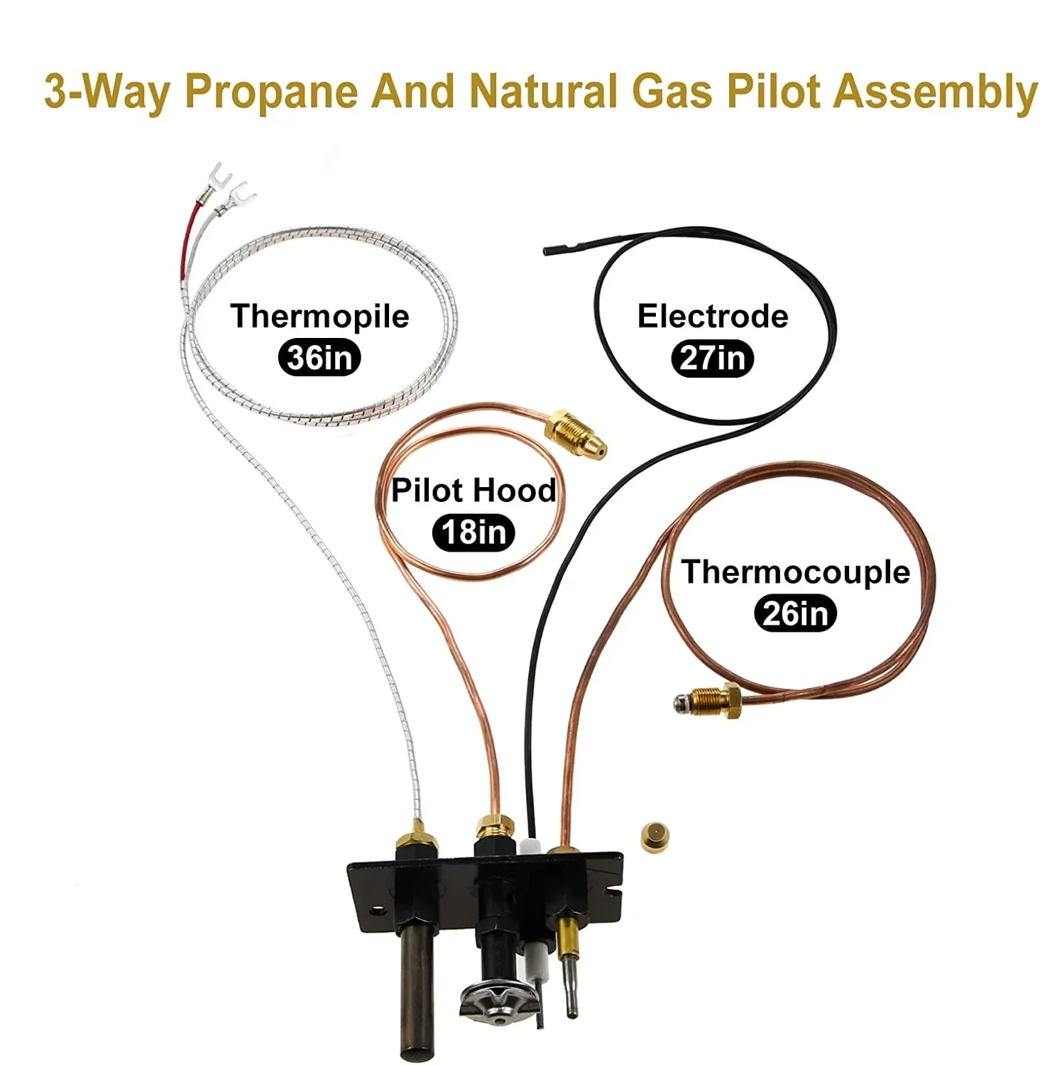 Replace 10002264 Propane & Natural Gas Pilot Assembly Replace for HHT Majestic  Monessen Temco Vermont Castings Fireplaces Stove