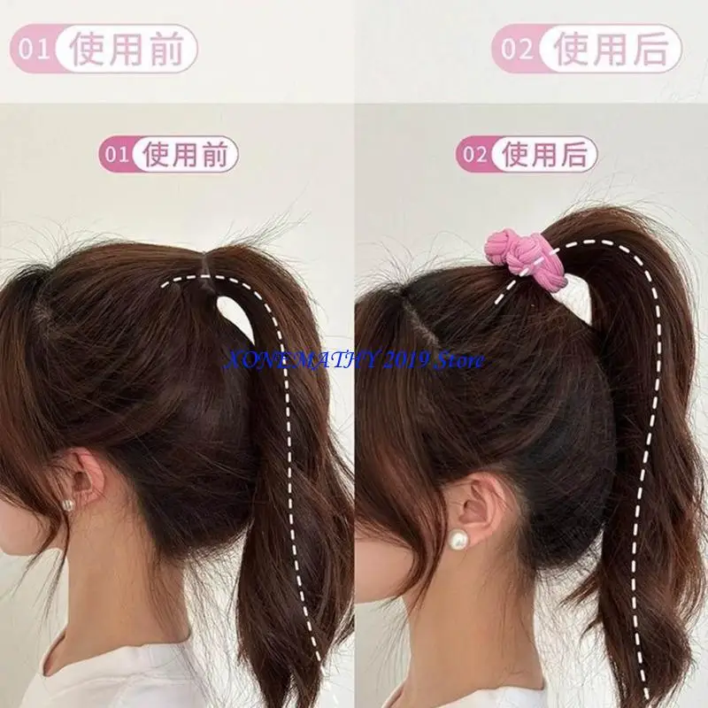 

F42F Elegant Chinese Knot Hair Scrunchie Versatile Hair Accessory Polyester Material