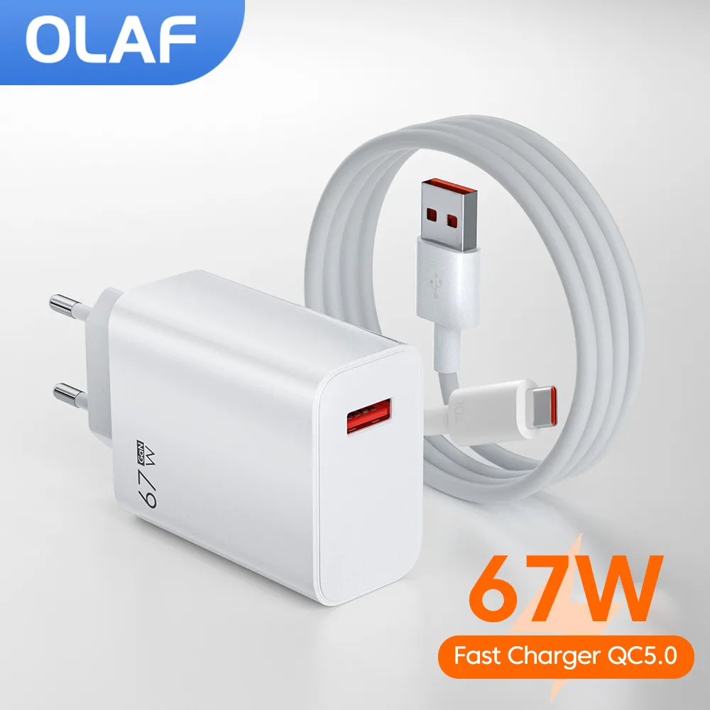 

Olaf 67W USB Charger Phone Charger Fast Charging Adapter For iPhone 14 13 12 Pro max Samsung Huawei Xiaomi Mobile Phone Chargers