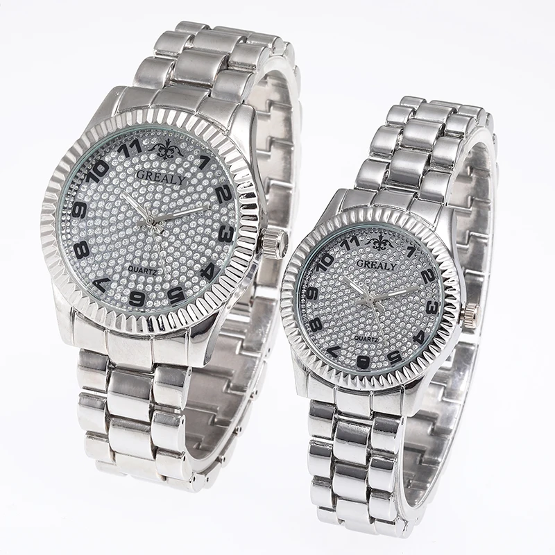 مجموعة الأرقام العربية ساعة نسائية زوجين عارضة أزياء رجال الأعمال كوارتز ساعة