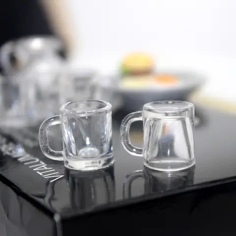 5pcs Miniature Cup Scene Model Dollhouse Accessories Mini Wine and Water Cup Ornament