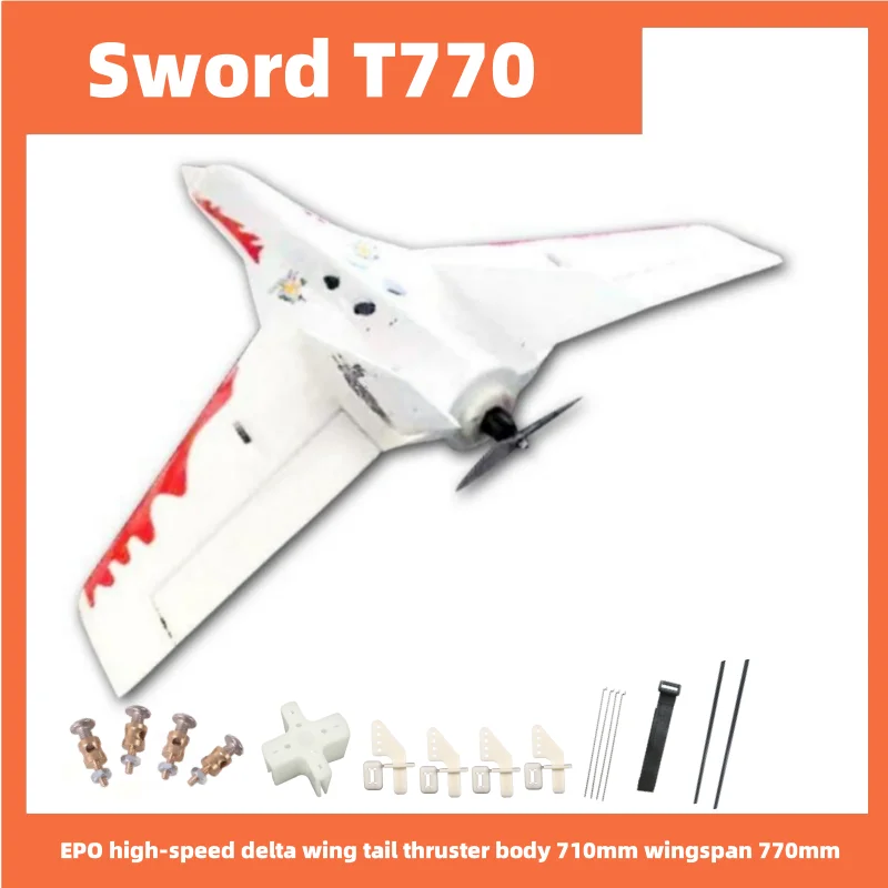 Sword T770 High-Speed fixed wing Remote-Controlled Aircraft Tail Push Epo Anti-Collision Model Fpv Toy Body 710mm Wingspan 770mm